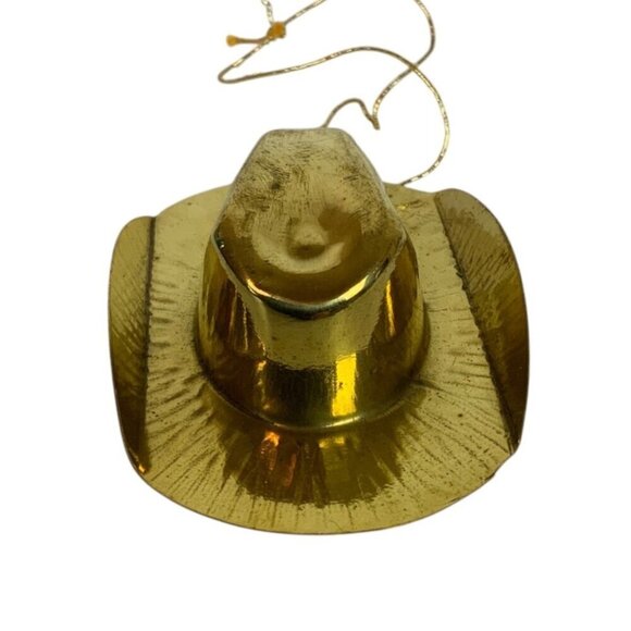 Vintage India Exotics Brass Cowboy Hat & Saddle Christmas Ornaments Hand Made - Picture 5 of 12